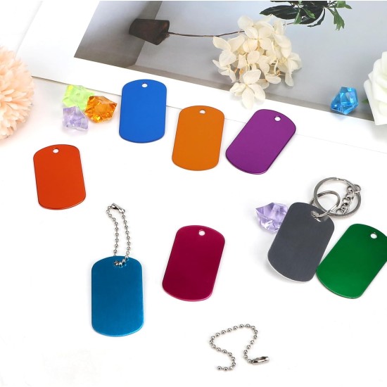 LALAGO Pack of 30 Perforated Blank Aluminium Dog Tags, Key Ring Blanks, Colourful Dog Tags, Aluminium Pet Tags with Chain for Dogs Dog Tag, Dog Tag Personalised DIY LALAGO Pack of 30 Perforated Blank Aluminium Dog Tags, Key Ring Blanks, Colourful Dog Tags, Aluminium Pet Tags with Chain for Dogs Dog Tag, Dog Tag Personalised DIY