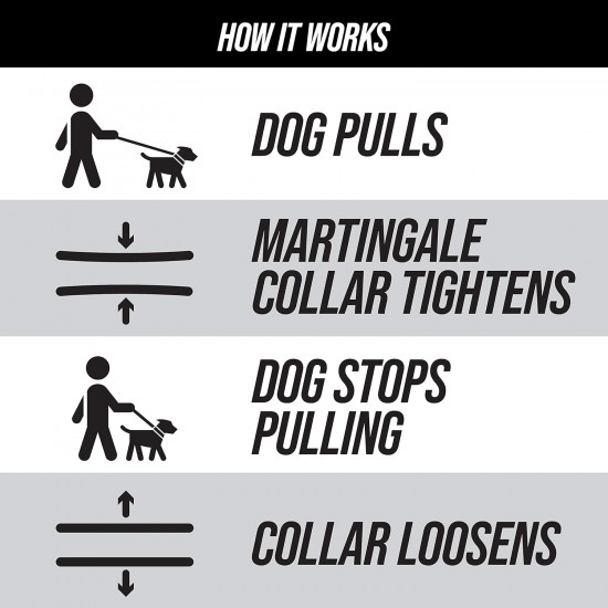 Leashboss Martingale Collar for Dogs, Reflective Nylon Dog Collar for Large Dogs, Medium and Small Dogs, Quick Release Buckle, Adjustable Pet Collar Leashboss Martingale Collar for Dogs, Reflective Nylon Dog Collar for Large Dogs, Medium and Small Dogs, Quick Release Buckle, Adjustable Pet Collar
