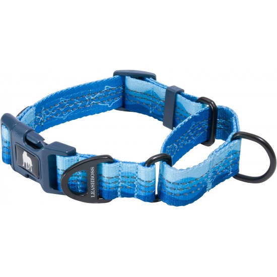 Leashboss Martingale Collar for Dogs, Reflective Nylon Dog Collar for Large Dogs, Medium and Small Dogs, Quick Release Buckle, Adjustable Pet Collar Leashboss Martingale Collar for Dogs, Reflective Nylon Dog Collar for Large Dogs, Medium and Small Dogs, Quick Release Buckle, Adjustable Pet Collar