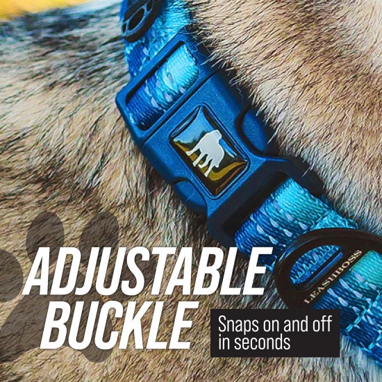 Leashboss Martingale Collar for Dogs, Reflective Nylon Dog Collar for Large Dogs, Medium and Small Dogs, Quick Release Buckle, Adjustable Pet Collar Leashboss Martingale Collar for Dogs, Reflective Nylon Dog Collar for Large Dogs, Medium and Small Dogs, Quick Release Buckle, Adjustable Pet Collar