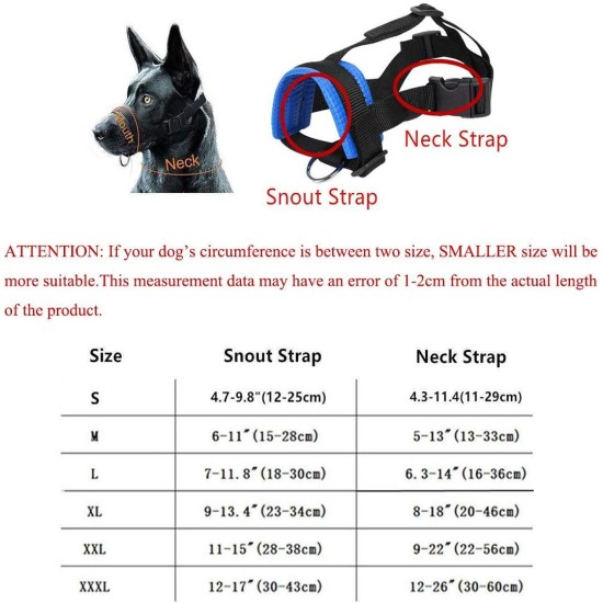 Lepark Muzzle for Small Medium Large Dogs Soft Nylon Muzzle Prevent Biting Barking Chewing (XXXL/Blue) Lepark Muzzle for Small Medium Large Dogs Soft Nylon Muzzle Prevent Biting Barking Chewing (XXXL/Blue)