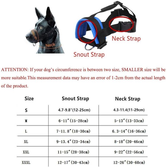 Lepark Nylon Muzzle for Small Medium Large Dogs Prevent Biting Barking Chewing Adjustable Loop (L/Black) Lepark Nylon Muzzle for Small Medium Large Dogs Prevent Biting Barking Chewing Adjustable Loop (L/Black)