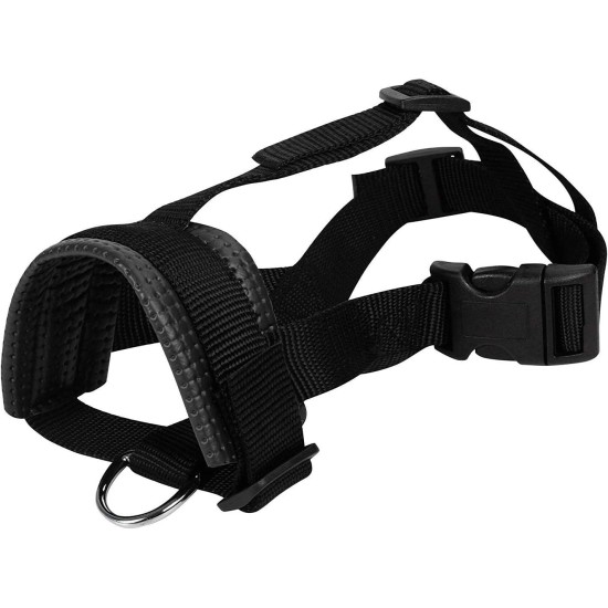 Lepark Nylon Muzzle for Small Medium Large Dogs Prevent Biting Barking Chewing Adjustable Loop (L/Black) Lepark Nylon Muzzle for Small Medium Large Dogs Prevent Biting Barking Chewing Adjustable Loop (L/Black)
