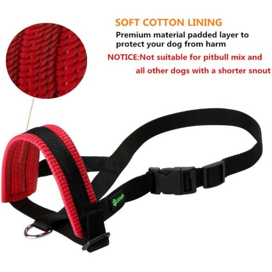 Lepark Nylon Muzzle for Small Medium Large Dogs Prevent Biting Barking Chewing Adjustable Loop (XL/Black) Lepark Nylon Muzzle for Small Medium Large Dogs Prevent Biting Barking Chewing Adjustable Loop (XL/Black)