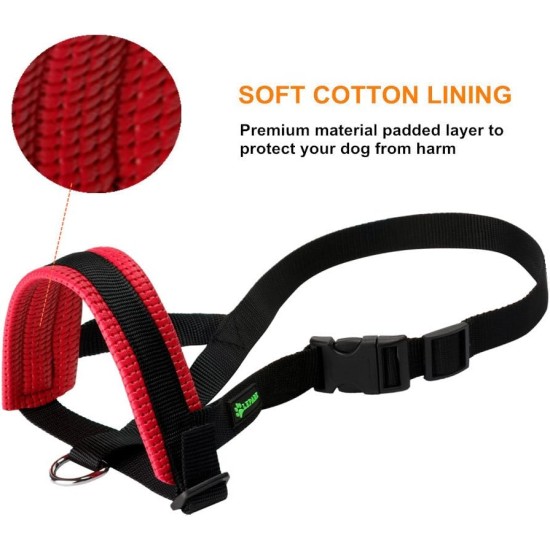 Lepark Nylon Muzzle for Small Medium Large Dogs Prevent Biting Barking Chewing Adjustable Loop (XL/Black) Lepark Nylon Muzzle for Small Medium Large Dogs Prevent Biting Barking Chewing Adjustable Loop (XL/Black)