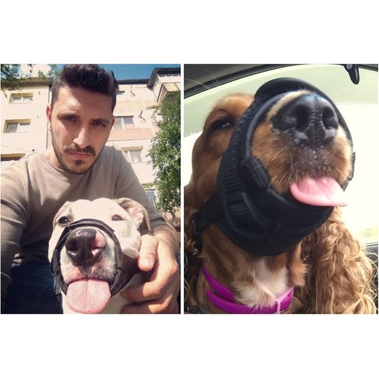 Lepark Nylon Muzzle for Small Medium Large Dogs Prevent Biting Barking Chewing Adjustable Loop (XL/Black) Lepark Nylon Muzzle for Small Medium Large Dogs Prevent Biting Barking Chewing Adjustable Loop (XL/Black)