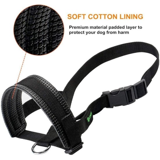 Lepark Nylon Muzzle for Small Medium Large Dogs Prevent Biting Barking Chewing Adjustable Loop (XL/Black) Lepark Nylon Muzzle for Small Medium Large Dogs Prevent Biting Barking Chewing Adjustable Loop (XL/Black)