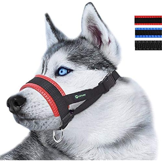 Lepark Nylon Muzzle for Small Medium Large Dogs Prevent Biting Barking Chewing Adjustable Loop (XL/Black) Lepark Nylon Muzzle for Small Medium Large Dogs Prevent Biting Barking Chewing Adjustable Loop (XL/Black)
