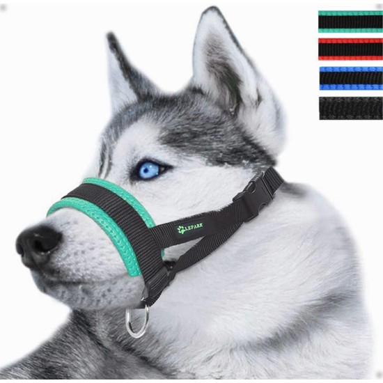 Lepark Nylon Muzzle for Small Medium Large Dogs Prevent Biting Barking Chewing Adjustable Loop (XL/Black) Lepark Nylon Muzzle for Small Medium Large Dogs Prevent Biting Barking Chewing Adjustable Loop (XL/Black)