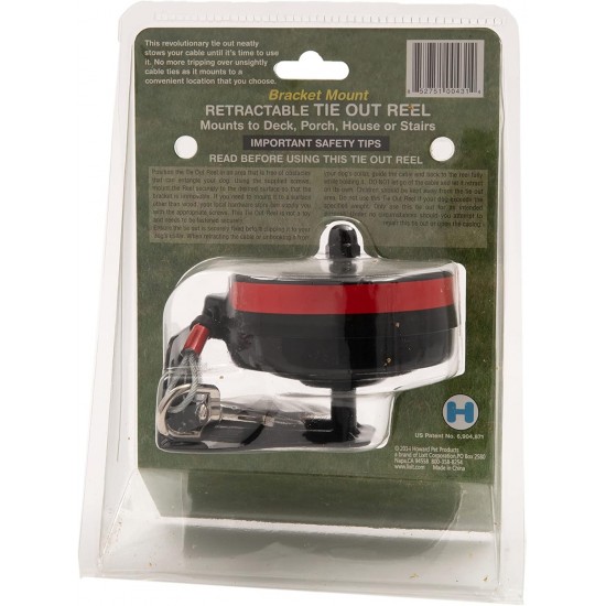 Lixit Animal Care Bracket Mount Retractable Tie Out Reel, Large Lixit Animal Care Bracket Mount Retractable Tie Out Reel, Large