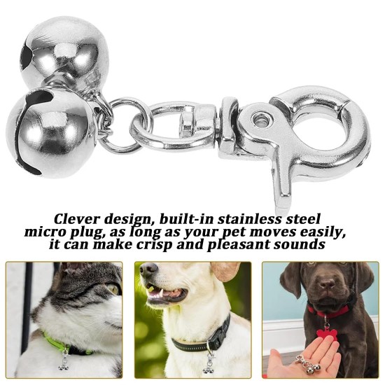 Loud Cat Dog Bells, Set of 2 Extra Loud Cat and Dog Bells Pet Tracker Bell Dog Bell for Collar, Pendant Bells for Dog Cat Harness Loud Cat Dog Bells, Set of 2 Extra Loud Cat and Dog Bells Pet Tracker Bell Dog Bell for Collar, Pendant Bells for Dog Cat Harness