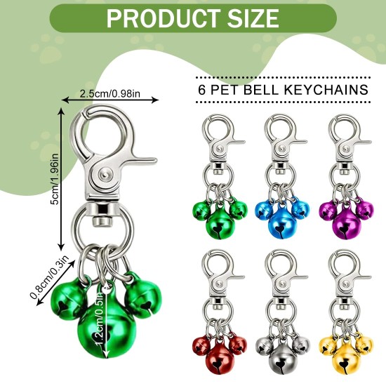 MIRKUZI Collar Jewellery for Dogs 6 Pieces Pet Collar Bell Set Collar/Keychain Pet Bell Set Loud Colorful and Stylish Dog Cat Collar Decoration MIRKUZI Collar Jewellery for Dogs 6 Pieces Pet Collar Bell Set Collar/Keychain Pet Bell Set Loud Colorful and Stylish Dog Cat Collar Decoration
