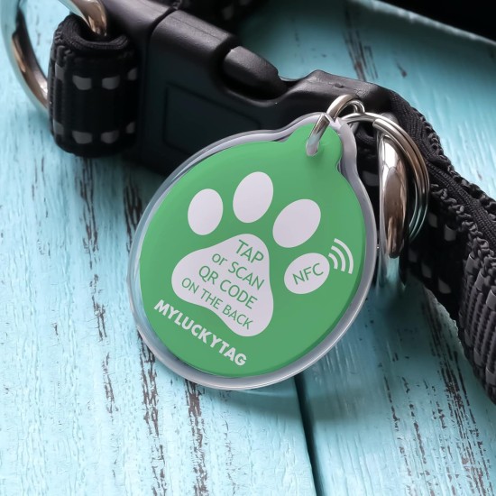 MYLUCKYTAG NFC & QR Code Smart Pet ID Tag Personalised Dog Cat Tag, Online Pet Profile, Pet Location Alert Email, Digital Pet Tag, Quiet Pet Tag, Durable Pet ID, Dog Collar Tag MYLUCKYTAG NFC & QR Code Smart Pet ID Tag Personalised Dog Cat Tag, Online Pet Profile, Pet Location Alert Email, Digital Pet Tag, Quiet Pet Tag, Durable Pet ID, Dog Collar Tag