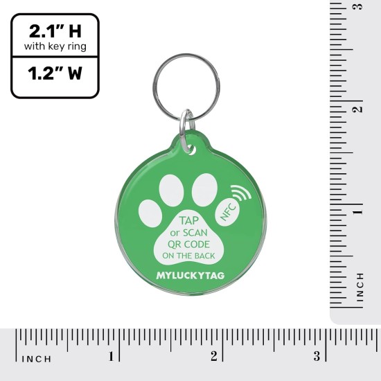 MYLUCKYTAG NFC & QR Code Smart Pet ID Tag Personalised Dog Cat Tag, Online Pet Profile, Pet Location Alert Email, Digital Pet Tag, Quiet Pet Tag, Durable Pet ID, Dog Collar Tag MYLUCKYTAG NFC & QR Code Smart Pet ID Tag Personalised Dog Cat Tag, Online Pet Profile, Pet Location Alert Email, Digital Pet Tag, Quiet Pet Tag, Durable Pet ID, Dog Collar Tag