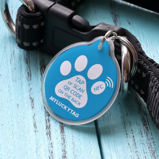 MYLUCKYTAG NFC & QR Code Smart Pet ID Tag Personalised Dog Cat Tag, Online Pet Profile, Pet Location Alert Email, Digital Pet Tag, Quiet Pet Tag, Durable Pet ID, Dog Collar Tag MYLUCKYTAG NFC & QR Code Smart Pet ID Tag Personalised Dog Cat Tag, Online Pet Profile, Pet Location Alert Email, Digital Pet Tag, Quiet Pet Tag, Durable Pet ID, Dog Collar Tag