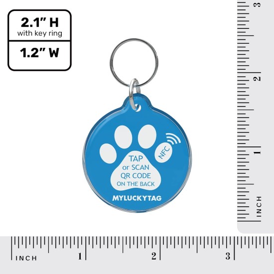MYLUCKYTAG NFC & QR Code Smart Pet ID Tag Personalised Dog Cat Tag, Online Pet Profile, Pet Location Alert Email, Digital Pet Tag, Quiet Pet Tag, Durable Pet ID, Dog Collar Tag MYLUCKYTAG NFC & QR Code Smart Pet ID Tag Personalised Dog Cat Tag, Online Pet Profile, Pet Location Alert Email, Digital Pet Tag, Quiet Pet Tag, Durable Pet ID, Dog Collar Tag