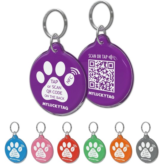 MYLUCKYTAG NFC & QR Code Smart Pet ID Tag Personalised Dog Cat Tag, Online Pet Profile, Pet Location Alert Email, Digital Pet Tag, Quiet Pet Tag, Durable Pet ID, Dog Collar Tag MYLUCKYTAG NFC & QR Code Smart Pet ID Tag Personalised Dog Cat Tag, Online Pet Profile, Pet Location Alert Email, Digital Pet Tag, Quiet Pet Tag, Durable Pet ID, Dog Collar Tag