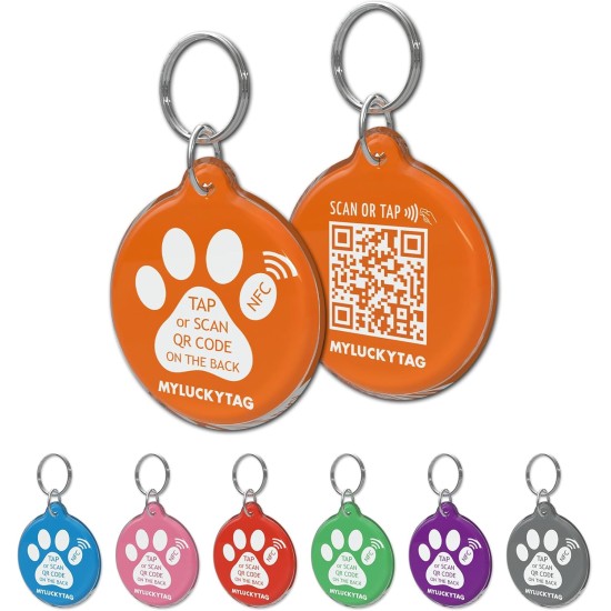 MYLUCKYTAG NFC & QR Code Smart Pet ID Tag Personalised Dog Cat Tag, Online Pet Profile, Pet Location Alert Email, Digital Pet Tag, Quiet Pet Tag, Durable Pet ID, Dog Collar Tag MYLUCKYTAG NFC & QR Code Smart Pet ID Tag Personalised Dog Cat Tag, Online Pet Profile, Pet Location Alert Email, Digital Pet Tag, Quiet Pet Tag, Durable Pet ID, Dog Collar Tag