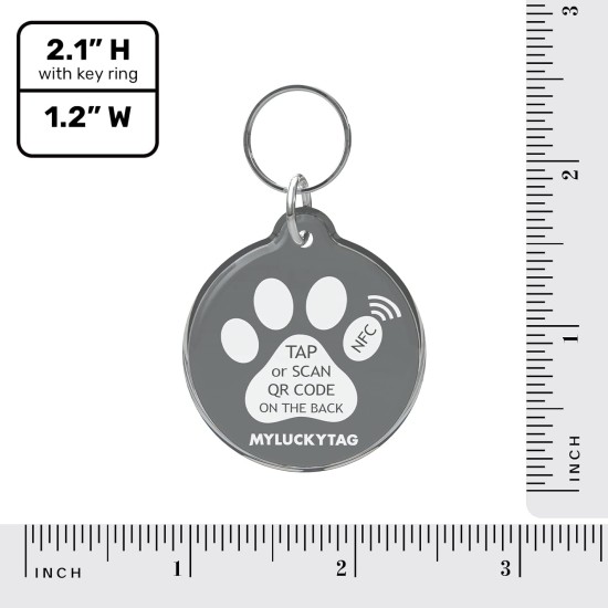 MYLUCKYTAG NFC & QR Code Smart Pet ID Tag Personalised Dog Cat Tag, Online Pet Profile, Pet Location Alert Email, Digital Pet Tag, Quiet Pet Tag, Durable Pet ID, Dog Collar Tag MYLUCKYTAG NFC & QR Code Smart Pet ID Tag Personalised Dog Cat Tag, Online Pet Profile, Pet Location Alert Email, Digital Pet Tag, Quiet Pet Tag, Durable Pet ID, Dog Collar Tag