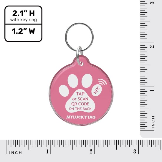 MYLUCKYTAG NFC & QR Code Smart Pet ID Tag Personalised Dog Cat Tag, Online Pet Profile, Pet Location Alert Email, Digital Pet Tag, Quiet Pet Tag, Durable Pet ID, Dog Collar Tag MYLUCKYTAG NFC & QR Code Smart Pet ID Tag Personalised Dog Cat Tag, Online Pet Profile, Pet Location Alert Email, Digital Pet Tag, Quiet Pet Tag, Durable Pet ID, Dog Collar Tag