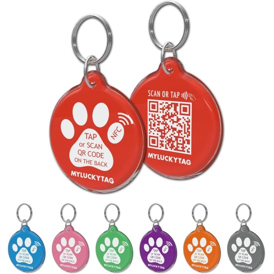 MYLUCKYTAG NFC & QR Code Smart Pet ID Tag Personalised Dog Cat Tag, Online Pet Profile, Pet Location Alert Email, Digital Pet Tag, Quiet Pet Tag, Durable Pet ID, Dog Collar Tag MYLUCKYTAG NFC & QR Code Smart Pet ID Tag Personalised Dog Cat Tag, Online Pet Profile, Pet Location Alert Email, Digital Pet Tag, Quiet Pet Tag, Durable Pet ID, Dog Collar Tag