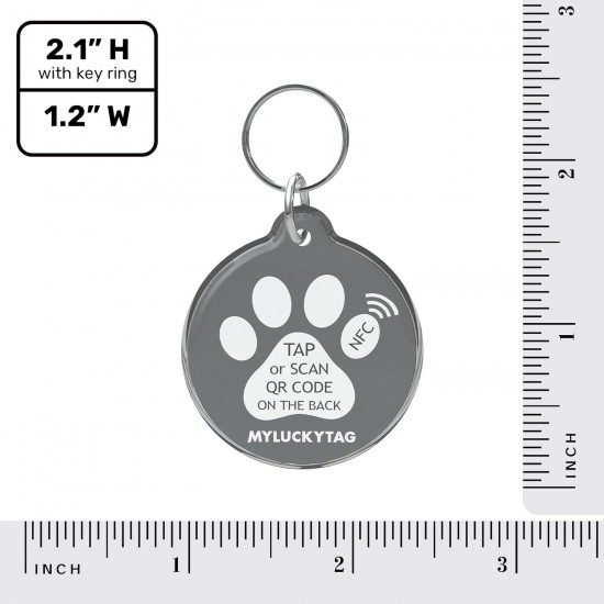 MYLUCKYTAG NFC & QR Code Smart Pet ID Tag Personalised Dog Cat Tag, Online Pet Profile, Pet Location Alert Email, Digital Pet Tag, Quiet Pet Tag, Durable Pet ID, Dog Collar Tag MYLUCKYTAG NFC & QR Code Smart Pet ID Tag Personalised Dog Cat Tag, Online Pet Profile, Pet Location Alert Email, Digital Pet Tag, Quiet Pet Tag, Durable Pet ID, Dog Collar Tag