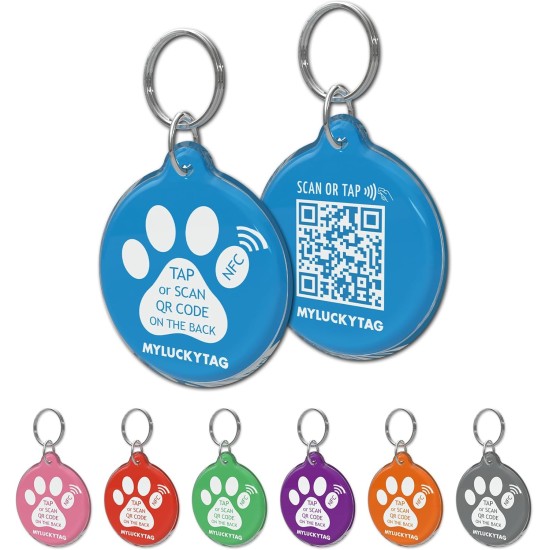 MYLUCKYTAG NFC & QR Code Smart Pet ID Tag Personalised Dog Cat Tag, Online Pet Profile, Pet Location Alert Email, Digital Pet Tag, Quiet Pet Tag, Durable Pet ID, Dog Collar Tag MYLUCKYTAG NFC & QR Code Smart Pet ID Tag Personalised Dog Cat Tag, Online Pet Profile, Pet Location Alert Email, Digital Pet Tag, Quiet Pet Tag, Durable Pet ID, Dog Collar Tag