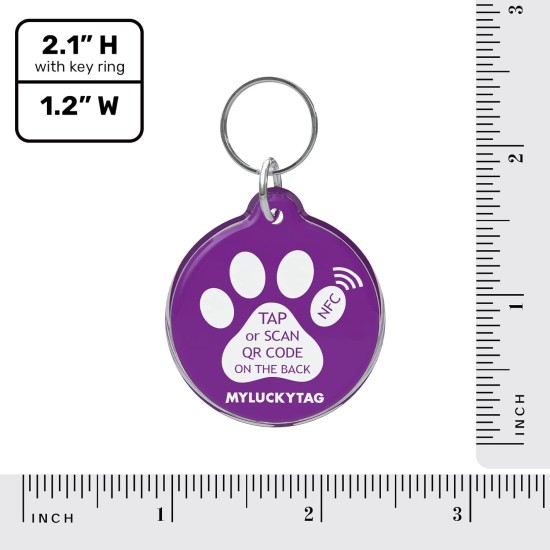 MYLUCKYTAG NFC & QR Code Smart Pet ID Tag Personalised Dog Cat Tag, Online Pet Profile, Pet Location Alert Email, Digital Pet Tag, Quiet Pet Tag, Durable Pet ID, Dog Collar Tag MYLUCKYTAG NFC & QR Code Smart Pet ID Tag Personalised Dog Cat Tag, Online Pet Profile, Pet Location Alert Email, Digital Pet Tag, Quiet Pet Tag, Durable Pet ID, Dog Collar Tag