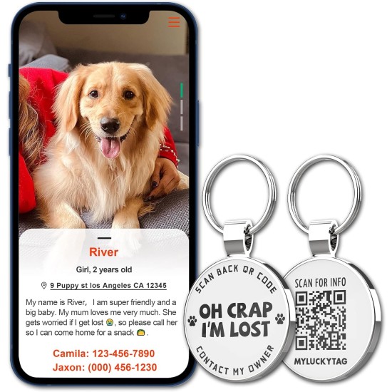 MYLUCKYTAG QR Code Pet ID Tags Dog Tags - Online Pet Profile - Scan QR Receive Instant Pet Location Alert Email MYLUCKYTAG QR Code Pet ID Tags Dog Tags - Online Pet Profile - Scan QR Receive Instant Pet Location Alert Email