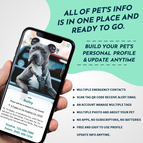 MYLUCKYTAG Quiet Silicone QR Code Pet ID Tags Dog Tags - Pet Online Profile - Scan QR Get Instant Pet Location Alert Email MYLUCKYTAG Quiet Silicone QR Code Pet ID Tags Dog Tags - Pet Online Profile - Scan QR Get Instant Pet Location Alert Email