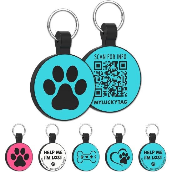 MYLUCKYTAG Quiet Silicone QR Code Pet ID Tags Dog Tags - Pet Online Profile - Scan QR Get Instant Pet Location Alert Email MYLUCKYTAG Quiet Silicone QR Code Pet ID Tags Dog Tags - Pet Online Profile - Scan QR Get Instant Pet Location Alert Email