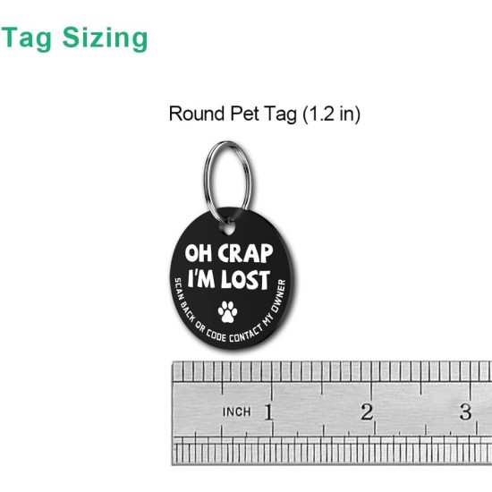 MYLUCKYTAG Stainless Steel QR Code Pet ID Tags Dog Tags - Pet Online Profile - Scan QR Get Instant Pet Location Alert Email MYLUCKYTAG Stainless Steel QR Code Pet ID Tags Dog Tags - Pet Online Profile - Scan QR Get Instant Pet Location Alert Email