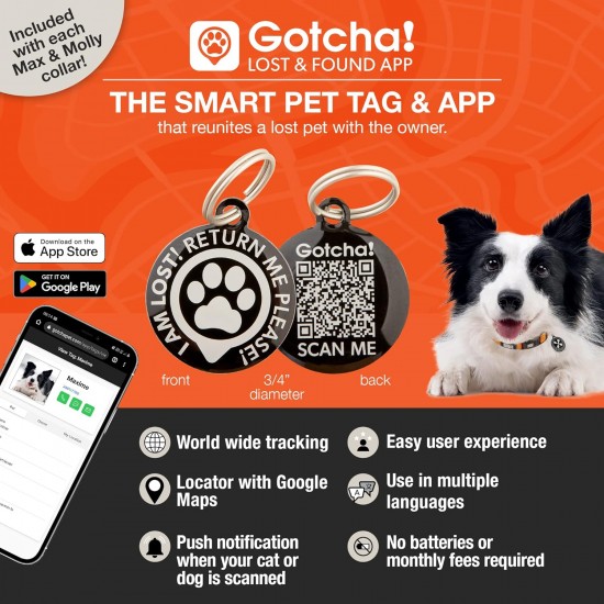 Max & Molly Urban Pets Soft Padded Neoprene Dog Collar with Smart ID Gotcha! QR Pet Safety Tag, Durable, Waterproof, Odourless, Machine Washable, Collar for Dogs Max & Molly Urban Pets Soft Padded Neoprene Dog Collar with Smart ID Gotcha! QR Pet Safety Tag, Durable, Waterproof, Odourless, Machine Washable, Collar for Dogs