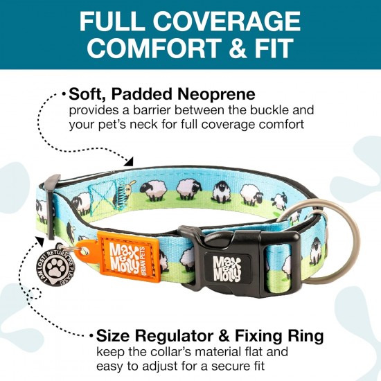 Max & Molly Urban Pets Soft Padded Neoprene Dog Collar with Smart ID Gotcha! QR Pet Safety Tag, Durable, Waterproof, Odourless, Machine Washable, Collar for Dogs Max & Molly Urban Pets Soft Padded Neoprene Dog Collar with Smart ID Gotcha! QR Pet Safety Tag, Durable, Waterproof, Odourless, Machine Washable, Collar for Dogs