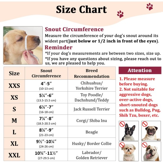 Mayerzon Hund Maulkorb, Soft Mesh Maulkörbe für kleine mittlere große Hunde Chihuahua Pudel Husky Labrador Retriever, atmungsaktiv Hund Maulkorb für Beißen Kauen Grooming, erlauben Hecheln Trinken. XS Mayerzon Hund Maulkorb, Soft Mesh Maulkörbe für kleine mittlere große Hunde Chihuahua Pudel Husky Labrador Retriever, atmungsaktiv Hund Maulkorb für Beißen Kauen Grooming, erlauben Hecheln Trinken. XS
