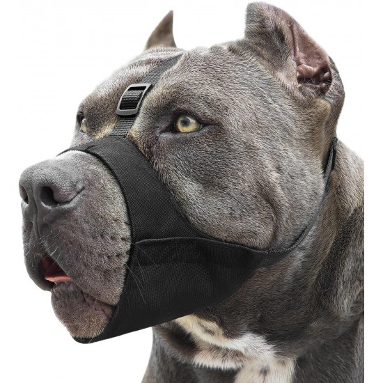 Mayerzon Pitbull Muzzle, Soft Dog Muzzle Anti-slip Strap for American Bull Bulldog Boxer Rottweiler Fabric Mouth Guard for Medium Large Short Snout Anti Biting Chewing Mayerzon Pitbull Muzzle, Soft Dog Muzzle Anti-slip Strap for American Bull Bulldog Boxer Rottweiler Fabric Mouth Guard for Medium Large Short Snout Anti Biting Chewing