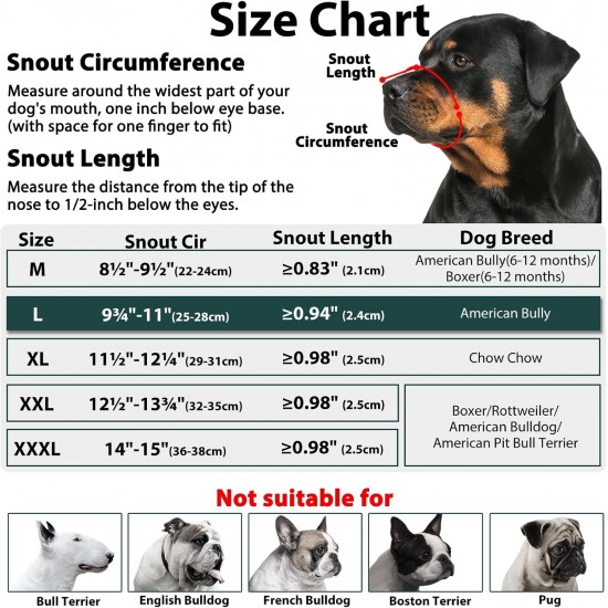 Mayerzon Pitbull Muzzle, Soft Dog Muzzle Anti-slip Strap for American Bull Bulldog Boxer Rottweiler Fabric Mouth Guard for Medium Large Short Snout Anti Biting Chewing Mayerzon Pitbull Muzzle, Soft Dog Muzzle Anti-slip Strap for American Bull Bulldog Boxer Rottweiler Fabric Mouth Guard for Medium Large Short Snout Anti Biting Chewing