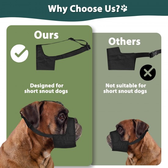 Mayerzon Pitbull Muzzle, Soft Dog Muzzle Anti-slip Strap for American Bull Bulldog Boxer Rottweiler Fabric Mouth Guard for Medium Large Short Snout Anti Biting Chewing Mayerzon Pitbull Muzzle, Soft Dog Muzzle Anti-slip Strap for American Bull Bulldog Boxer Rottweiler Fabric Mouth Guard for Medium Large Short Snout Anti Biting Chewing