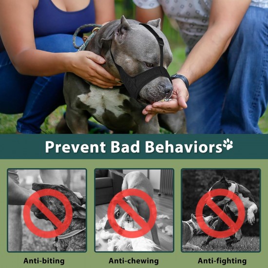 Mayerzon Pitbull Muzzle, Soft Dog Muzzle Anti-slip Strap for American Bull Bulldog Boxer Rottweiler Fabric Mouth Guard for Medium Large Short Snout Anti Biting Chewing Mayerzon Pitbull Muzzle, Soft Dog Muzzle Anti-slip Strap for American Bull Bulldog Boxer Rottweiler Fabric Mouth Guard for Medium Large Short Snout Anti Biting Chewing