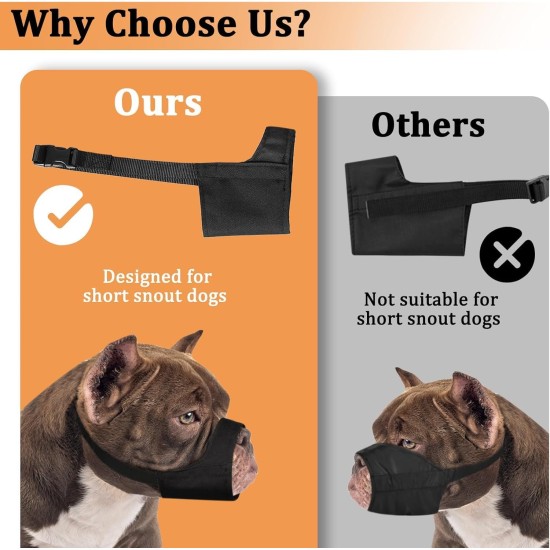 Mayerzon Pitbull Muzzle, Soft Muzzle for American Bully Bulldog Boxer Rottweiler, Anti Biting Chewing Fight Muzzle for Grooming, Fabric Muzzle for Medium Large Short Snout Dog Mayerzon Pitbull Muzzle, Soft Muzzle for American Bully Bulldog Boxer Rottweiler, Anti Biting Chewing Fight Muzzle for Grooming, Fabric Muzzle for Medium Large Short Snout Dog