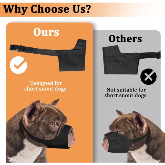 Mayerzon Pitbull Muzzle, Soft Muzzle for American Bully Bulldog Boxer Rottweiler, Anti Biting Chewing Fight Muzzle for Grooming, Fabric Muzzle for Medium Large Short Snout Dog Mayerzon Pitbull Muzzle, Soft Muzzle for American Bully Bulldog Boxer Rottweiler, Anti Biting Chewing Fight Muzzle for Grooming, Fabric Muzzle for Medium Large Short Snout Dog