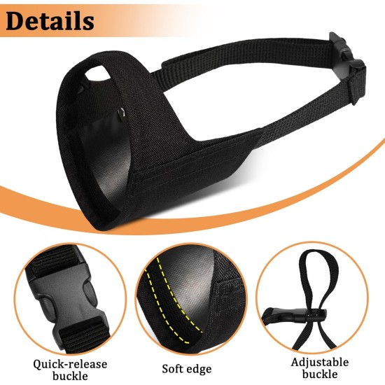 Mayerzon Pitbull Muzzle, Soft Muzzle for American Bully Bulldog Boxer Rottweiler, Anti Biting Chewing Fight Muzzle for Grooming, Fabric Muzzle for Medium Large Short Snout Dog Mayerzon Pitbull Muzzle, Soft Muzzle for American Bully Bulldog Boxer Rottweiler, Anti Biting Chewing Fight Muzzle for Grooming, Fabric Muzzle for Medium Large Short Snout Dog