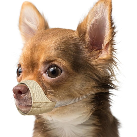 Mayerzon Short Snout Dog Muzzle, Small Muzzle for Chihuahua, Shih Tzu, American Bully Boxer Puppies, Soft Fabric Muzzles for Grooming, Veterinarian Visits, Prevents Biting