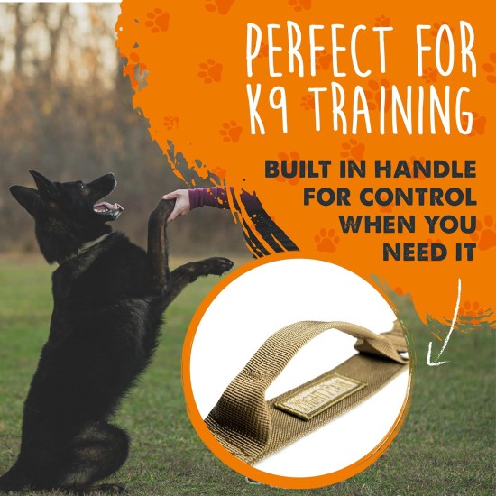 Mighty Paw Tactical Dog Collar - Durable with Metal Buckle and Control Handle - Weatherproof Polyester Material - Sturdy Metal Dog Collars - Dog Collar for All Dog Breeds - Mighty Paw Tactical Dog Collar - Durable with Metal Buckle and Control Handle - Weatherproof Polyester Material - Sturdy Metal Dog Collars - Dog Collar for All Dog Breeds -