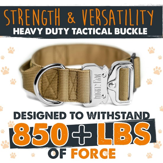 Mighty Paw Tactical Dog Collar - Durable with Metal Buckle and Control Handle - Weatherproof Polyester Material - Sturdy Metal Dog Collars - Dog Collar for All Dog Breeds - Mighty Paw Tactical Dog Collar - Durable with Metal Buckle and Control Handle - Weatherproof Polyester Material - Sturdy Metal Dog Collars - Dog Collar for All Dog Breeds -