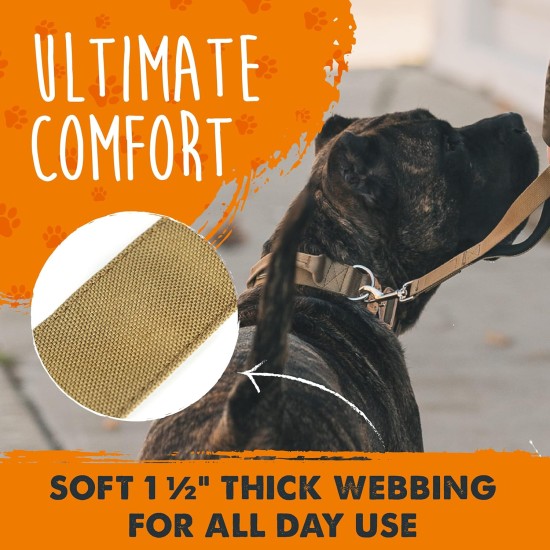 Mighty Paw Tactical Dog Collar - Durable with Metal Buckle and Control Handle - Weatherproof Polyester Material - Sturdy Metal Dog Collars - Dog Collar for All Dog Breeds - Mighty Paw Tactical Dog Collar - Durable with Metal Buckle and Control Handle - Weatherproof Polyester Material - Sturdy Metal Dog Collars - Dog Collar for All Dog Breeds -
