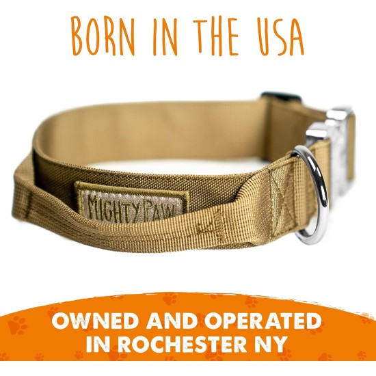 Mighty Paw Tactical Dog Collar - Durable with Metal Buckle and Control Handle - Weatherproof Polyester Material - Sturdy Metal Dog Collars - Dog Collar for All Dog Breeds - Mighty Paw Tactical Dog Collar - Durable with Metal Buckle and Control Handle - Weatherproof Polyester Material - Sturdy Metal Dog Collars - Dog Collar for All Dog Breeds -