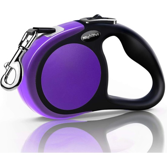 MigooPet Heavy Duty Retractable Dog Lead, 15 ft, 2 Sizes Available, Strong and Durable Retractable Lead for Small to Large Dogs up to 100-253 lbs, Small/Medium, Purple MigooPet Heavy Duty Retractable Dog Lead, 15 ft, 2 Sizes Available, Strong and Durable Retractable Lead for Small to Large Dogs up to 100-253 lbs, Small/Medium, Purple