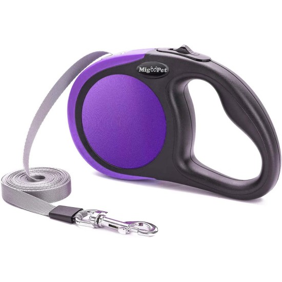 MigooPet Heavy Duty Retractable Dog Lead, 15 ft, 2 Sizes Available, Strong and Durable Retractable Lead for Small to Large Dogs up to 100-253 lbs, Small/Medium, Purple MigooPet Heavy Duty Retractable Dog Lead, 15 ft, 2 Sizes Available, Strong and Durable Retractable Lead for Small to Large Dogs up to 100-253 lbs, Small/Medium, Purple