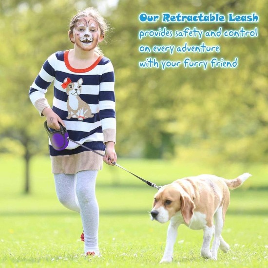 MigooPet Heavy Duty Retractable Dog Lead, 15 ft, 2 Sizes Available, Strong and Durable Retractable Lead for Small to Large Dogs up to 100-253 lbs, Small/Medium, Purple MigooPet Heavy Duty Retractable Dog Lead, 15 ft, 2 Sizes Available, Strong and Durable Retractable Lead for Small to Large Dogs up to 100-253 lbs, Small/Medium, Purple